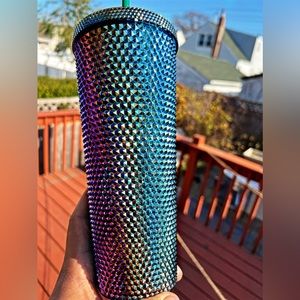 Starbucks Inspired 24oz Metallic Oil Slick Studded Tumbler